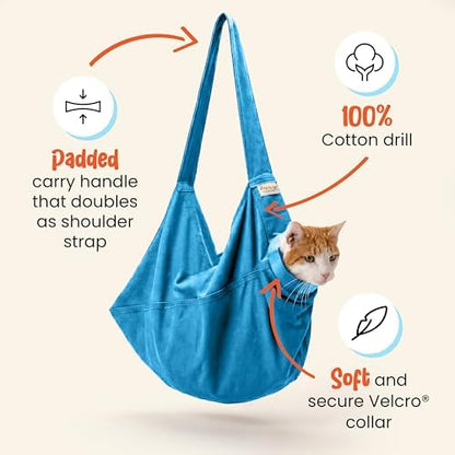 Cat-in-the-Bag Cozy Comfort Carrier - Extra Large Light Blue Cat Carrier Soft and Pet Carrier Administration, Grooming, Vet Visits, Dental Care, and Nail Trimming