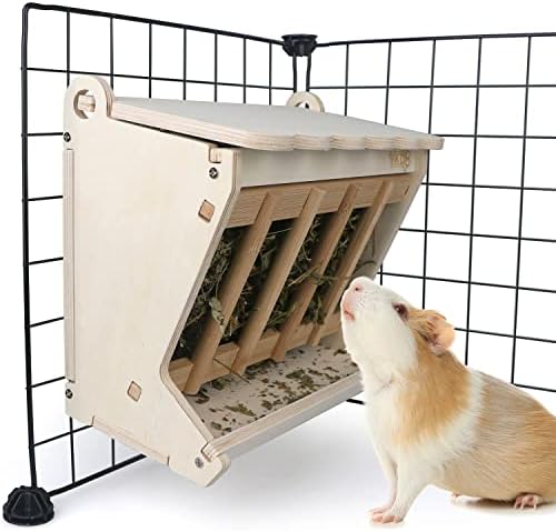 Pet Wooden Hay Feeder for Rabbits, Guinea Pigs, and Chinchillas