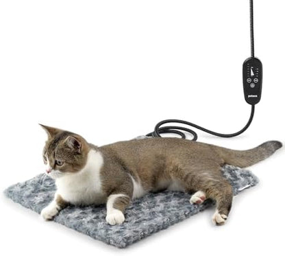 Adjustable Temperature Cat Heating Pad, 17.7"x15.7", 55W, Light Gray