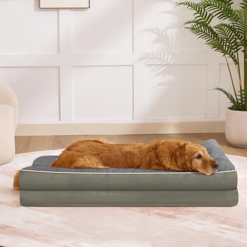 XL Orthopedic Dog Bed for Large Sized Dogs, 42"x30", Olive Green