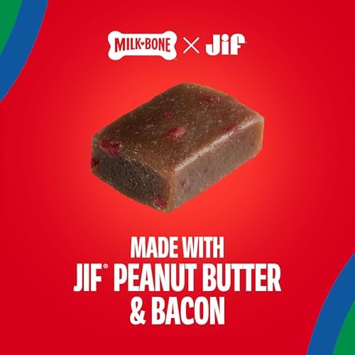 Milk-Bone Peanut Buttery Bites Soft Dog Treats with Jif Peanut Butter,11.8-Oz. Bag,(Pack of 2)