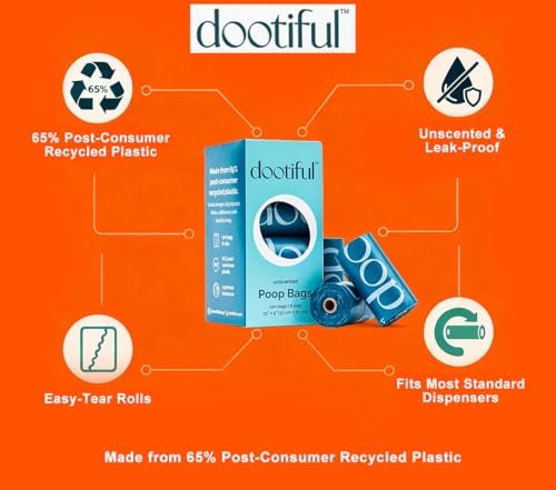 Dog Poop Bags - 120 Unscented Waste Bag, 65% Recycled Materials, Tear Resistant Pet Bags for Poop - 8 Rolls 100% Leak Proof - Extra Thick, Eco-Friendly Doggie Poo Bags for Hassle-Free Cleanup, Outdoor