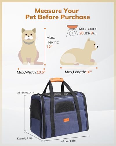 Morpilot Cat Carrier Soft for Large Medium Cats and Puppy up to 20lbs