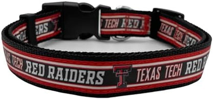 Pets First Collegiate PET Collar NEW VERSION Texas Tech Red Raiders Dog Collar, Size Small. Best Sports Team Color for Dogs & Cats. A Shiny & Colorful Dog & Cat Collar Licensed by The NCAA