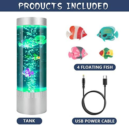 Bubble Fish Lamp, Sensory Bubble Tube Lamp, Artificial Fish Tank with Moving Fish, to Light Up Your Life Like a Lamp, Fish Tank Light and Aquarium Lamp, Excellent Gift