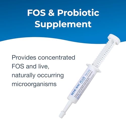 PetAg Bene-Bac Plus Pet Gel - 15 g Syringe - FOS & Probiotics for Dogs, Cats, Exotic & Wildlife Mammals