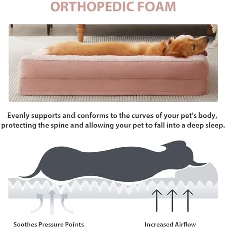 BFPETHOME Orthopedic Washable Dog Bed, Sleeping Couch for Large Senior Dogs