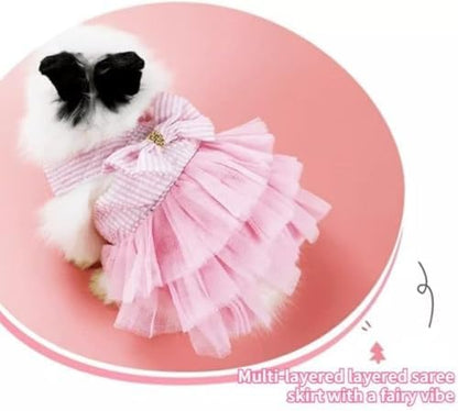Bunny Dress Rabbit Tutu Skirt Holiday Outfit for Ferret (Red,XXL)