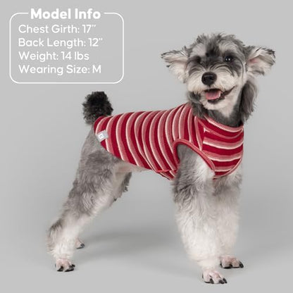 KYEESE 2Pack Waffle Dog Shirt for Small Medium Dogs Striped Dog Sweater