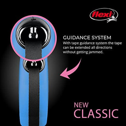 FLEXI® Classic Tape Retractable Dog Leash, Large, 16 ft - Blue