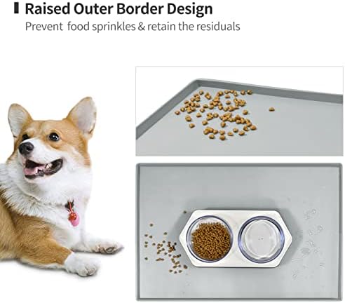 Silicone Dog Food Mat Waterproof Pet Feeding Tray for Large Dogs