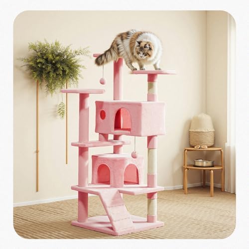 54 Inch Cat Tree Tower with Natural Sisal Scratching Post