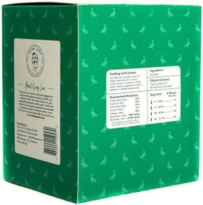 King Lou Pets Whole Duck Feet for Dogs, Dehydrated Treats, 40 Count