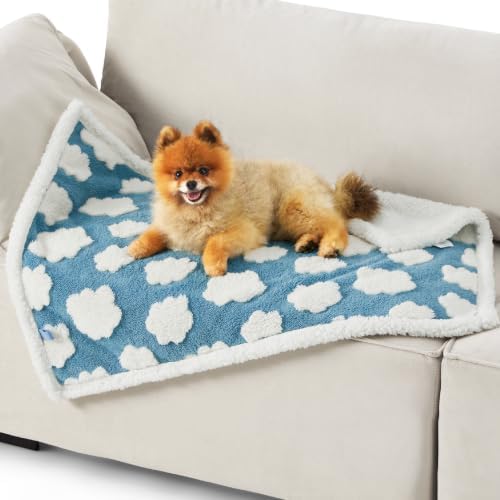 LE SURE Waterproof Dog Blankets for Small Dogs Cute Cozy 3D Jacquard,25x35