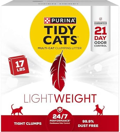 Purina Tidy Cats Lightweight Clumping Multi-Cat Litter, 17 lb Box