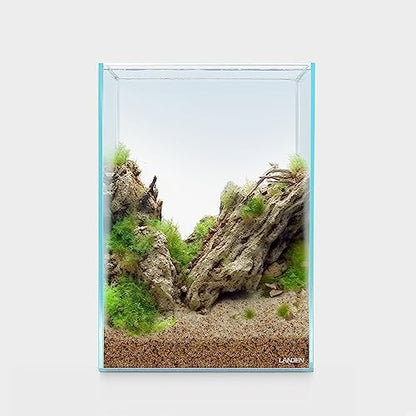 LANDEN Aquarium Tall 5.5 Gallon Ultra Clear Glass Rimless Fish Tank 25T