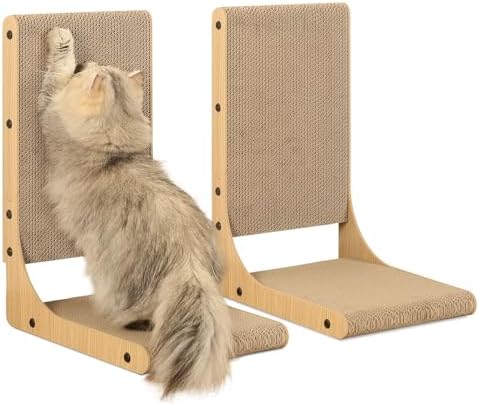 Zakkart 2-Pack L-Shaped Cat Scratching Board, Cardboard, 19.7" Tall (M)