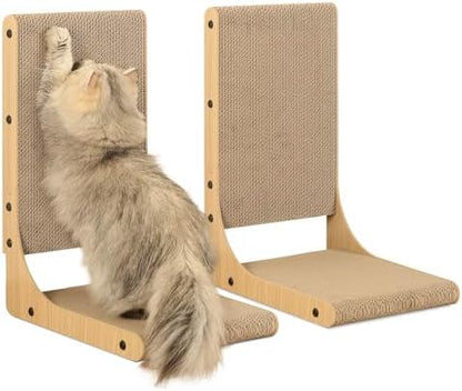 Zakkart 2-Pack L-Shaped Cat Scratching Board, Cardboard, 19.7" Tall (M)