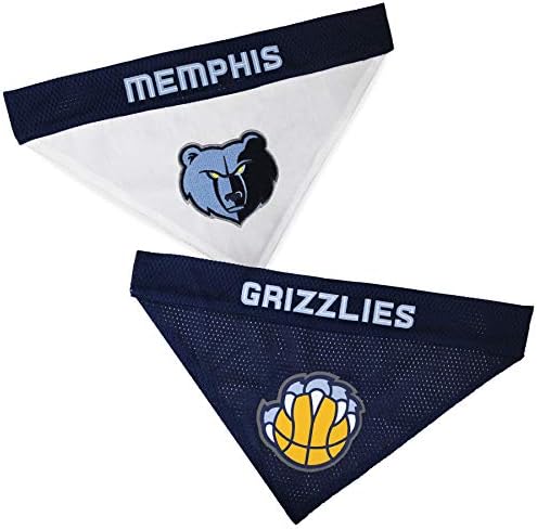 Pets First NBA Dog Bandana - Memphis Grizzlies Reversible Pet Bandana. 2 Sided Home & Away Sports Bandana with a PREMIUM Embroidery TEAM Logo, Small/Medium