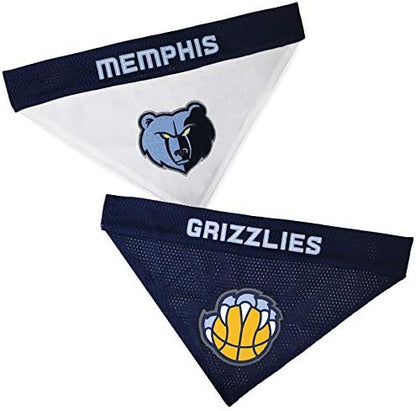 Pets First NBA Dog Bandana - Memphis Grizzlies Reversible Pet Bandana. 2 Sided Home & Away Sports Bandana with a PREMIUM Embroidery TEAM Logo, Small/Medium