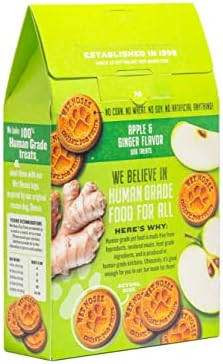 Wet Noses Organic Crunchy Dog Treats Grain Free – All-Natural, Human-Grade, Non-GMO, Healthy Training & Delicious Snacks for Dogs, for All Dog Sizes & Breeds – Apple & Ginger, 14oz (Single Pack)