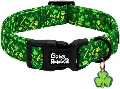 St Patrick's Green Letter Trefoil Dog Collar for X-Small Dogs