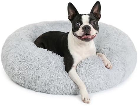 nononfish Small Dog Bed,Soft Calming Donut Plush Pet Bed
