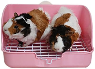 Rat Small Litter Box, 10"x8" Square Corner Litter Box Training Pan with Grid Potty Tray Toilet for Cage Small Animal/Rabbit/Guinea Pig/Bunny/Ferret (Blue)