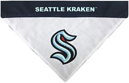 Pets First NHL Seattle Kraken Bandana for Dogs & Cats, Size Small/Medium. - Cute & Stylish Bandana! The Perfect Hockey Fan Scarf Bandana, Great for Birthdays Or Any Party!