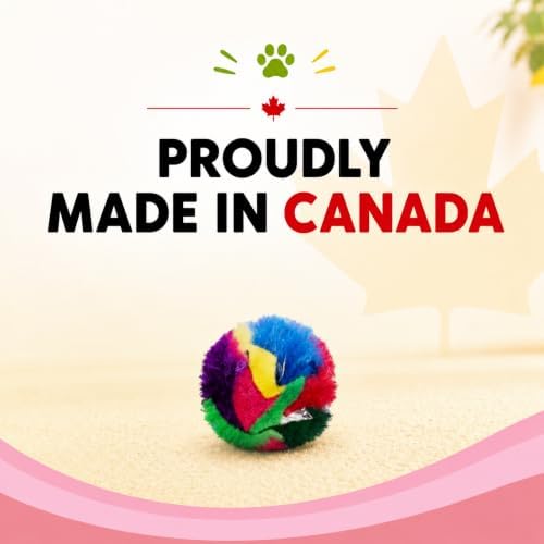 Mini Crinkle Balls for Cats 1.5 Inch (50-Pack) - Multi-Color Cat Toys - Canadian-Made Cat Crinkle Balls for Indoor Cats