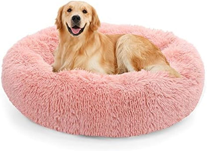 NOYAL Donut Dog Bed for Small Medium Pets, Plush Calming Faux Fur