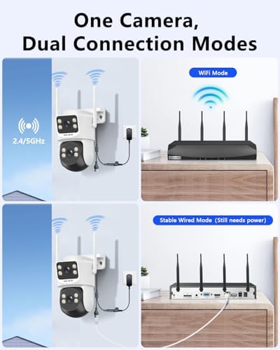 Wireless Security Camera System, PTZ 4MP Outdoor WiFi Security Camera