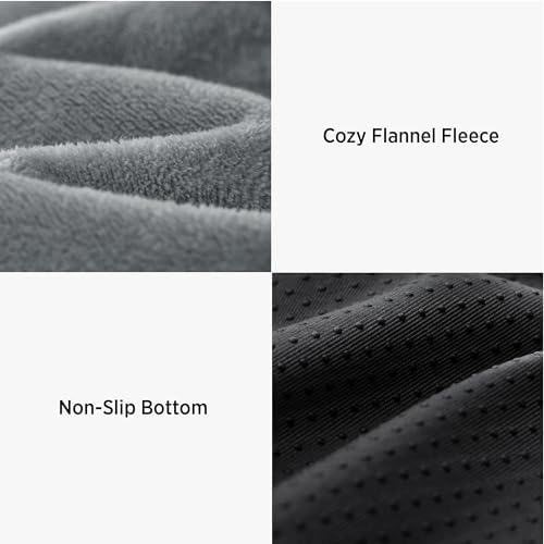 LE SURE Flannel Plush Dog Bed Cover Replacement, XL 41x29x3.5in, Grey