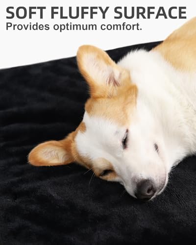 KSIIA Orthopedic Dog Bed for Large Dogs with Waterproof Lining, Black,35x22