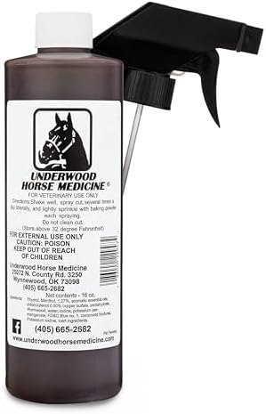 Horse Wound Spray Refill Bottle with Trigger, 16 oz, No-Sting Wound Care