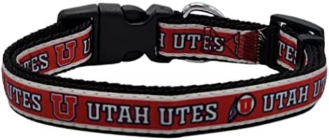 Pets First Collegiate PET Collar New Version Utah Utes Dog Collar, Size Medium. Best Sports Team Color for Dogs & Cats. A Shiny & Colorful Dog & Cat Collar Licensed by The NCAA