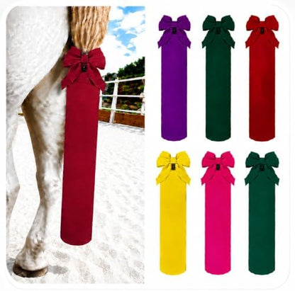 6 Pack Horse Tail Bags for Horses, Stretchy Tail Wraps with Tie Closure, Tail Protector for Grooming & Stable Use (Assorted Colors)