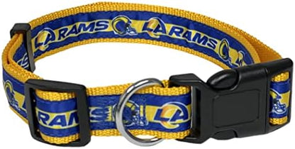 NFL PET Collar Los Angeles Rams Dog Collar, Medium Football Team Collar for Dogs & Cats. A Shiny & Colorful Cat Collar & Dog Collar Licensed by the NFL