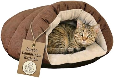 SPOT Sleep Zone Cuddle Cave Pet Bed | Soft, Plush Interior for Cats and Small Dog Breeds | Attractive and Durable Faux Suede Exterior | Machine Washable | Pet Safe