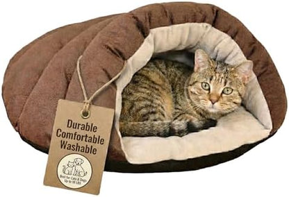 SPOT Sleep Zone Cuddle Cave Pet Bed | Soft, Plush Interior for Cats and Small Dog Breeds | Attractive and Durable Faux Suede Exterior | Machine Washable | Pet Safe
