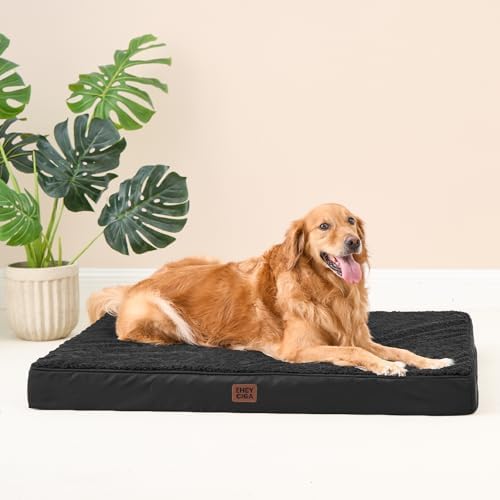 EHEYCIGA Orthopedic Dog Bed Large with Removable Washable Cover, 50IN Black