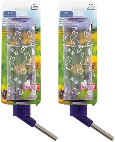 Lixit® Critter Bright Water Bottles for Hamsters, Rabbits, Chinchillas, Ferrets, Guinea Pigs and Other Small Animals - Made in USA (Blue (Pack of 2), 8 Ounce)