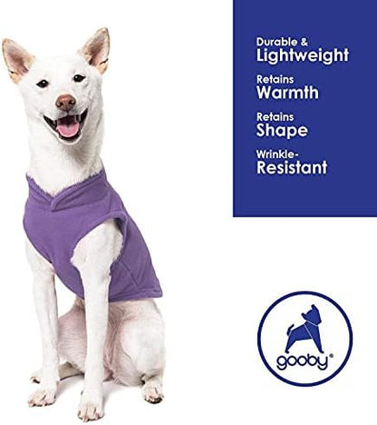 Gooby Fleece Vest Dog Sweater, Lavender, Small