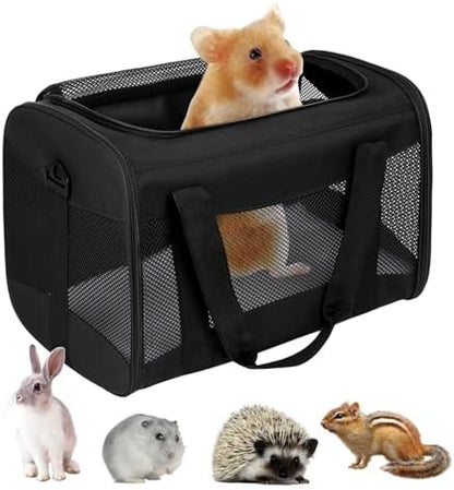 Cat Carrying Case - Pet Carrier Airline Approved, Protable and Breathable Pet Travel Carrier Removable Fleece Pad, Collapsible Cat Carrier Dog Carrier for Medium Cats Small Cats Dogs (Small, Black)