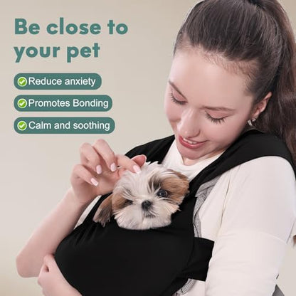 Supet Dog Sling Carrier for Small Pet, Adjustable Hands Free Front Backpack