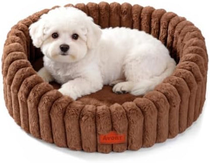 Avont Cat Bed for Indoor Cats, Fluffy Washable with Raised Rim