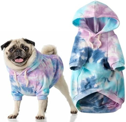 Pet Passion Rocky II Dog Hoodie, Purple Tie Dye, Medium