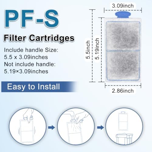 driamor 24 Pack PF-S Filter Cartridges Compatible with PF10 Power Filters, Small Fish Tank Filters Cartridge Replacement with Zeolite