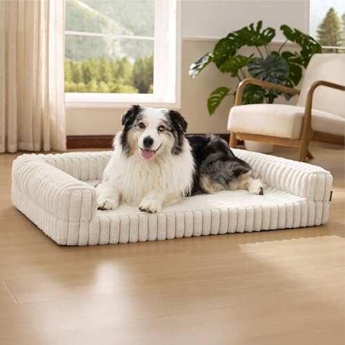 Bedsure ComfyFleece™ Memory Foam Orthopedic XL Dog Bed with Sides 42"