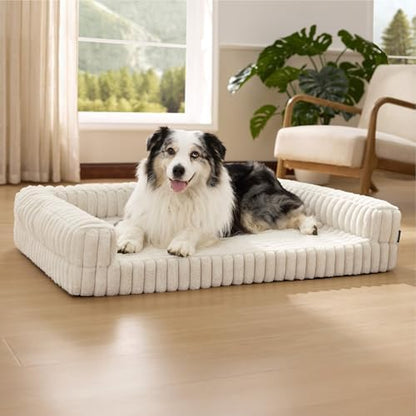 Bedsure ComfyFleece™ Memory Foam Orthopedic XL Dog Bed with Sides 42"